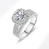Trendy Gold Plated Ring With Micro Pave Zirconia Elegant Engagement Band For Women Fine Jewelry Accessory