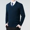 Men's V-Neck 100% Cashmere Sweater - Luxurious, Warm & Thick Knit for Autumn/Winter
