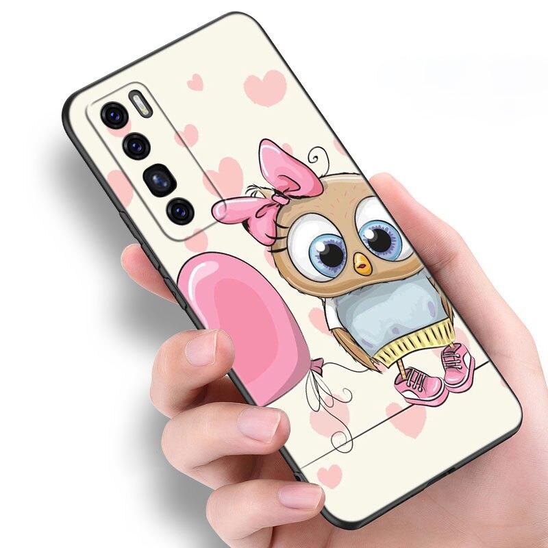 Kreskówkowa Sowa Słodkie Sowy Etui Dla Huawei NOVA 8 9 Pro 8i 7i 7SE Y60 5T Mate 40 30 20 10 Lite Honor 50 30 Premium Pro Plus 30S Pokrowiec