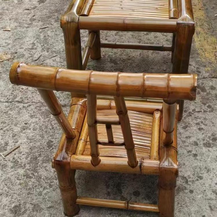 Bamboo Rocking Recliner Chair - Children's Model with Woven Basket Design