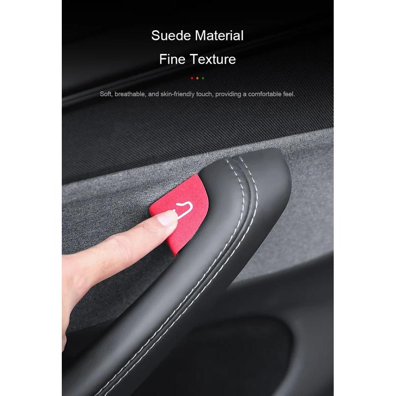 For Tesla Model Y Juniper 2025 Suede Door Switch Button Trim Stickers Model 3 Highland Window Button Switch Light Cover Reminder