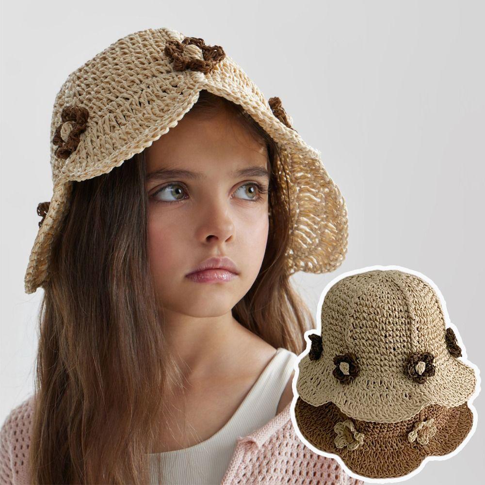 

Soft Baby Sun Hat Breathable Sun Protection Cap Portable Straw Hat Summer Season хакі