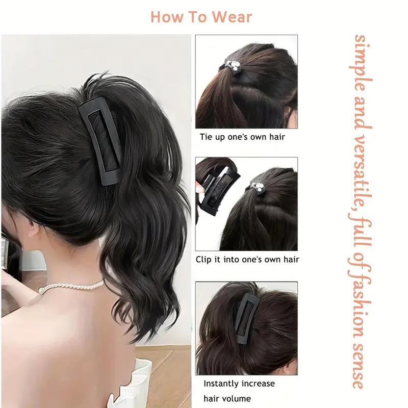 A Ponytail Wig with a Claw Clip and a Ponytail Braid Synthetic Grip Clip The Ponytail Is Elegant and Natural Suitable for Daily Use