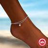 Fashion Summer S925 Sterling Silver Double Layer Adjustable Cauliflower Chain Pearl Pendant, Anklet