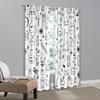 2Pcs, Contemporary Curtains Black And White Floral Pattern Machine Washable (Without Rod) Thermal Insulation, And Room Darkening