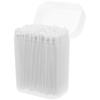 200 pièces Cotons-tiges Blancs pour Bébé Double Tête Design Spirale Elliptique Embouts Nettoyeur d'Oreilles Sûr pour Nettoyage du Nombril Plaie