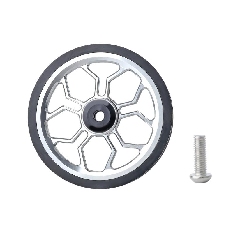 

Quiet Rolling Wheel For Bicycles High Elastics Rubber Features Folding Design And Quick Installation серебряный