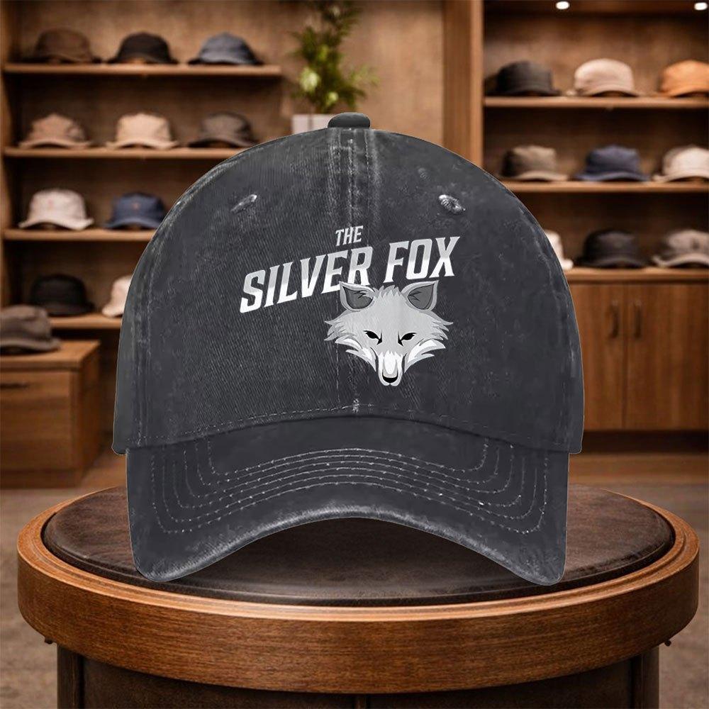 Mens Silvery Fox Car Sticker Personality Dynamic Silvery Fox Baseball Cap Outdoor Fashion Adjustable Casual Hat Urban Style 1pc