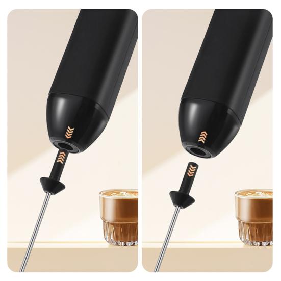 Handheld Milk Frother Wand for Coffee Electric Egg Beater Triple Speed Adjustment Rechargeable Drink Mixer for Home
