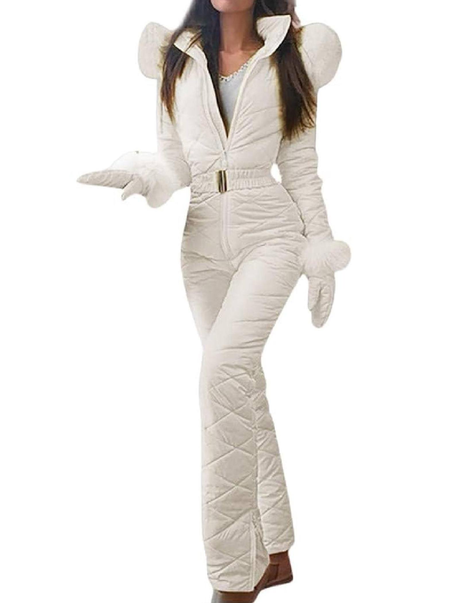 

Winter Outdoor Sports Jumpsuit Slim Fit Waterproof Snowboard Suit Insulated for Women XXL білий