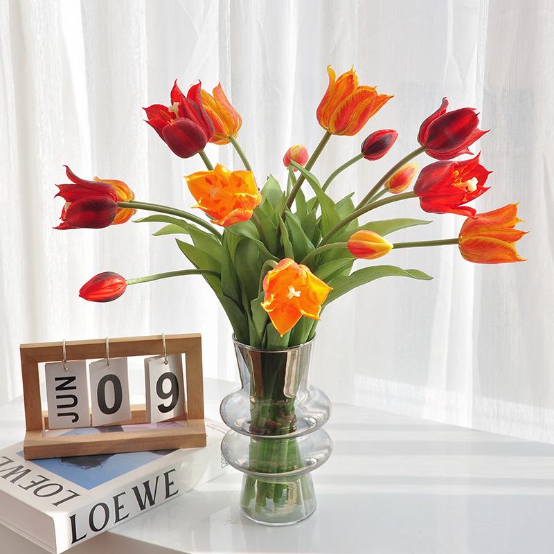 Real Touch Artificial Tulips High Quality Luxury Silicone Fake Flowers for Home Wedding Decoration Bride Bouquet Elegant Decor