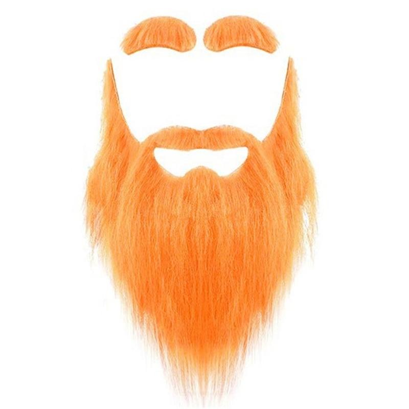 Artificial Beards Mustaches and Eyebrows Set Irish Makeup Up Party Costume Accessories for Halloween Christmas Cosplay