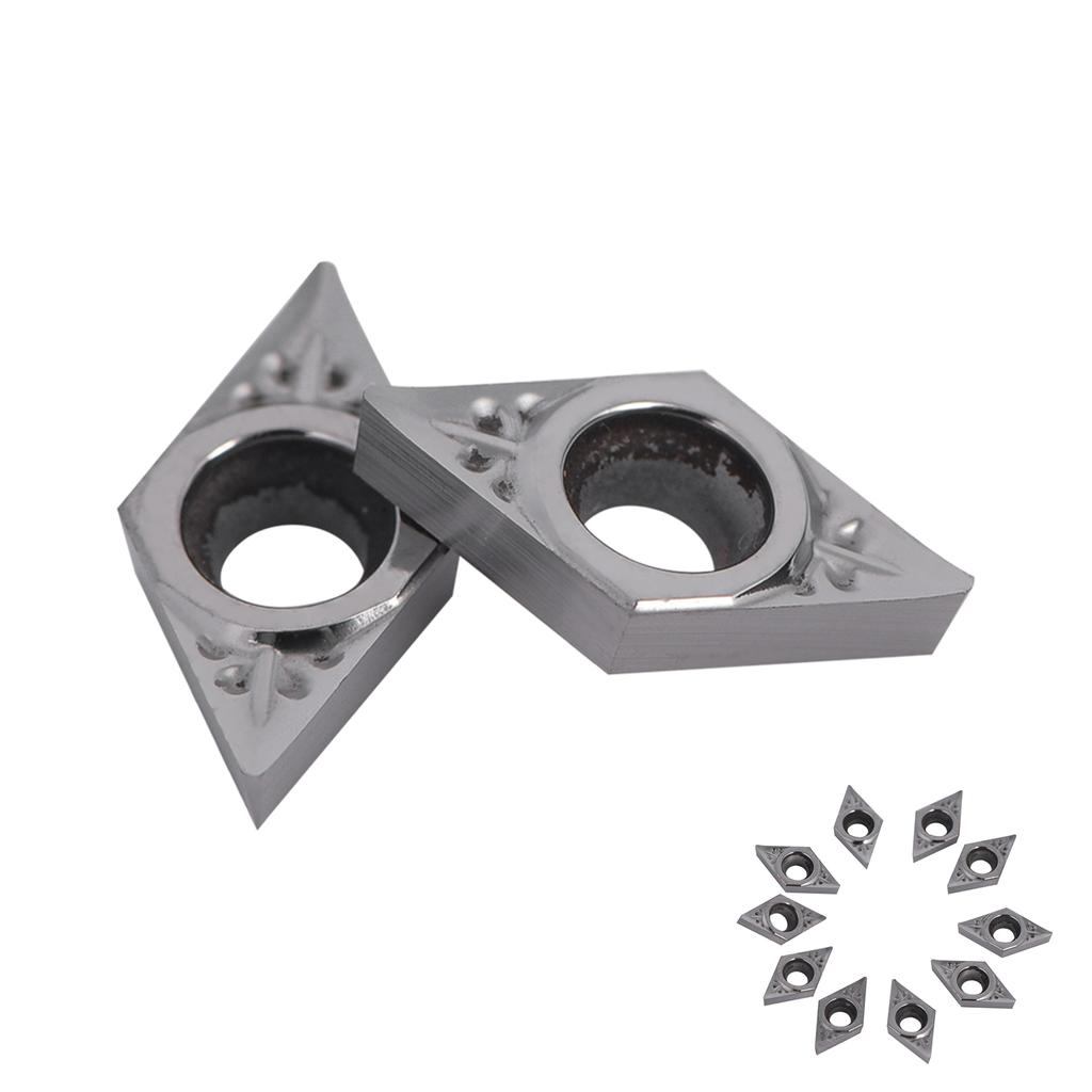 10 Stück Satz CNC Hartmetallspitzen Einsätze Messerkopf Drehbank Drehmeißel mit Box DCGT070204AK