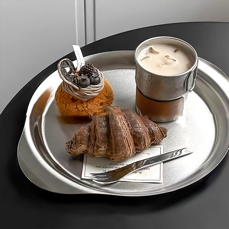 1PC Elliptical Plate Afternoon Tea Cake Treat Dish Round Plate Modern Salad Fruits Serving Tray Desserts Plate 15/18/21/23/26cm