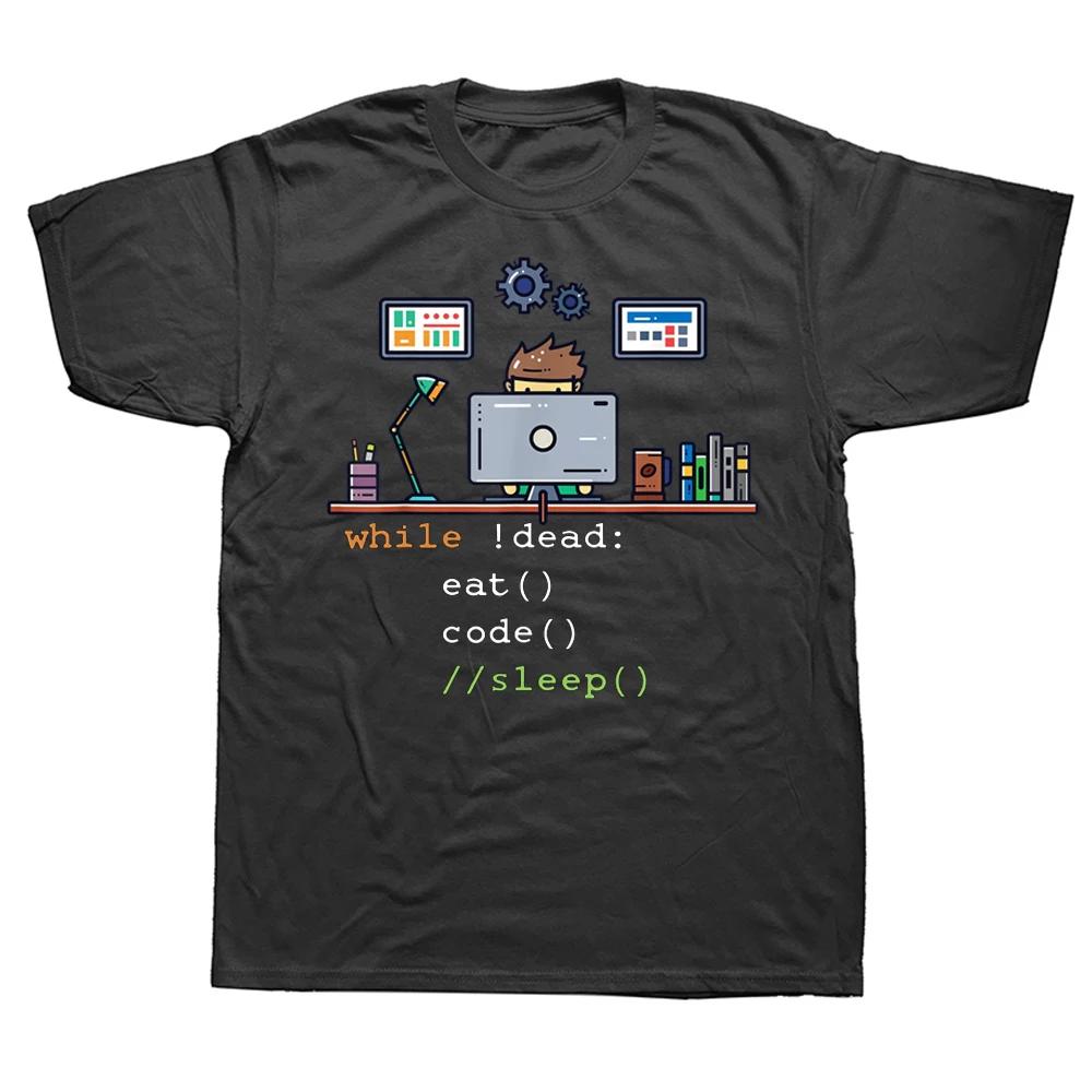 

Fun Computer Science Python Programmer Eat Code Sleep T-shirt Graphic Cotton Street Clothes Short Sleeve Birthday T-shirt Y2K 4XL