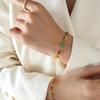 Colorful Retro Rhinestone Patchwork Necklace & Colorfast Bracelet - Simple Titanium Steel Dopamine Jewelry