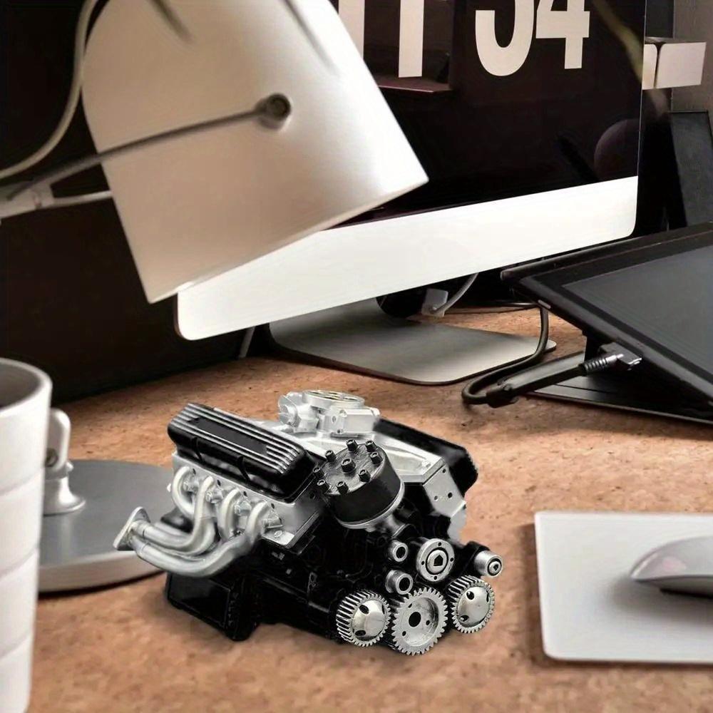 Engine Model Figurine, An Eight-cylinder Engine Creative Model, Featuring A Retro Mechanical Style, Suitable for Decoration In