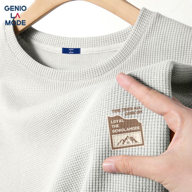 GENIOLAMODE Men s Summer Waffle Knit Short Sleeve T-Shirt 3XL