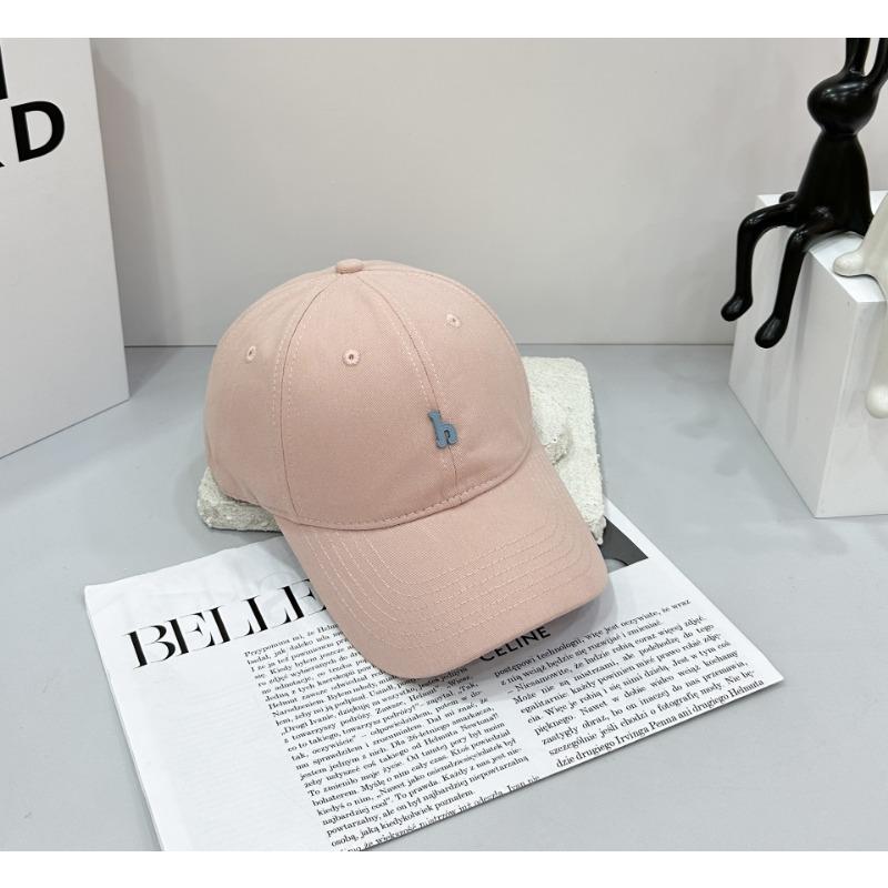 Baseball cap, hand-sewn hardware h letter soft top cotton cloth, thin sunshade, sunscreen cap, women's model