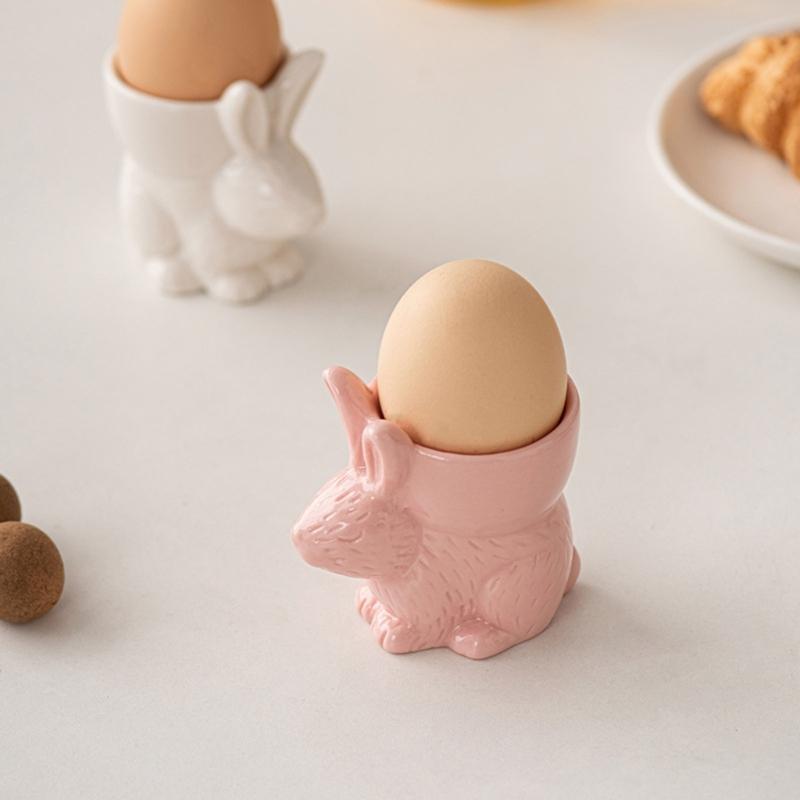Weißes Porzellan Ostern Hase Eier Tasse Keramik Frühstückshalter für Feiertags- und Alltagsgebrauch Esstischdekoration