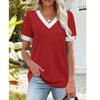 Women's Knit  Short,Sleeve Top Casual Comfortable  Blouse