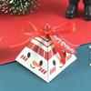 10 Pcs Cartoon Santa Paper Boxes Pyramid Triangle Ribbon Sweet Candy Paper Chocolate Packaging Box For Xmas New Year Party