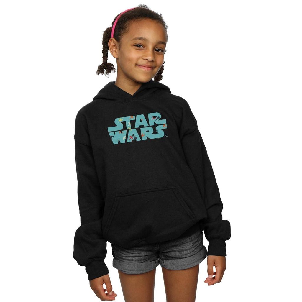 Star Wars Girls Retro X-Wing Pattern Logo Hoodie