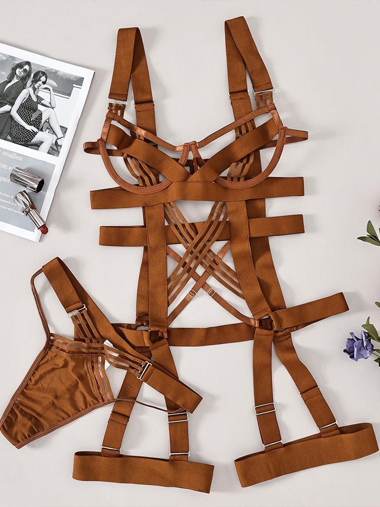 Big Size Hollow Lingerie for Women Open Anal  Role Play Bondage Uniform Erotic Maid Underwear Cosplay Costumes Outfit Set
