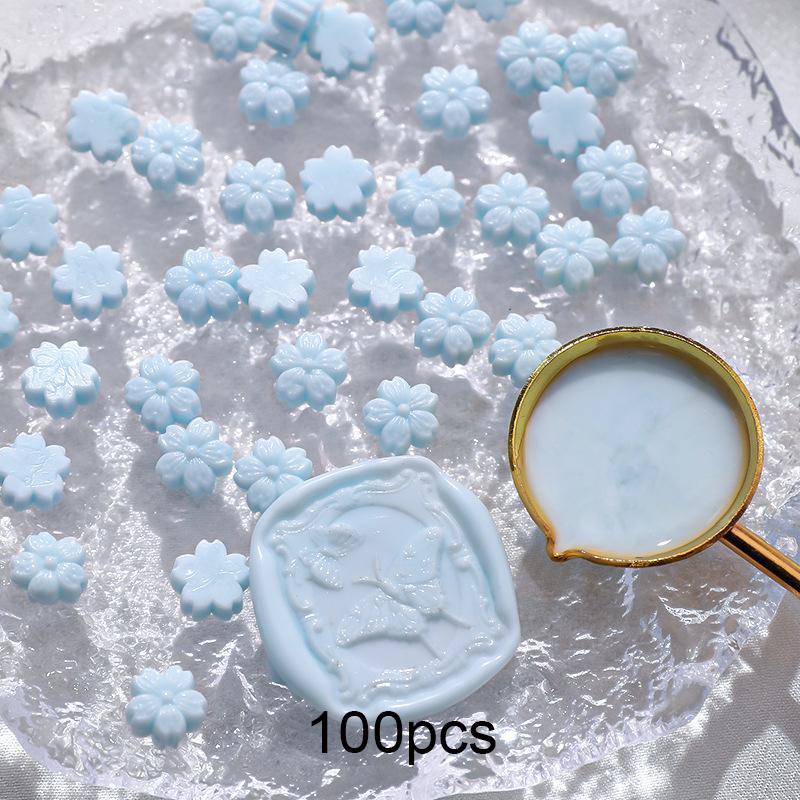 100pcs Cherry Blossom Flame Sealer Wax Grain, Flower Flame Sealer Sealer Wax Polarized Gold Sealer Wax for DIY Envelope Greeting