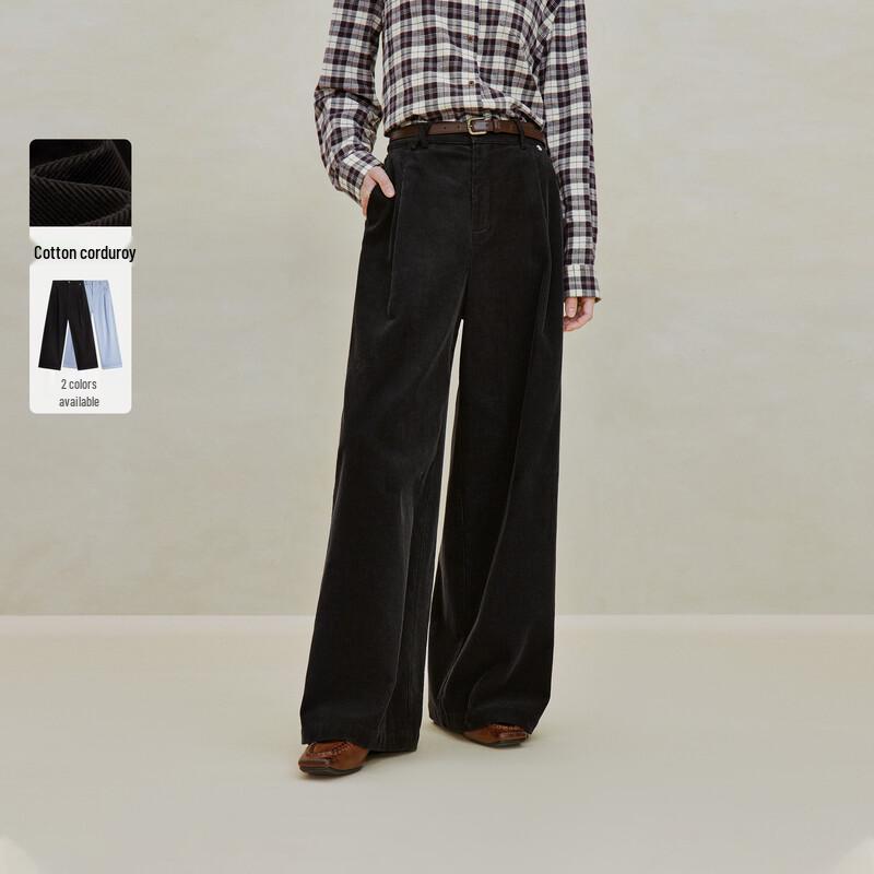 INMAN Retro High-Waist Corduroy Wide-Leg Pants 26