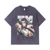 275 GSM Washed T-shirts 100% Cotton Demon Slayer V27 Haganezuka Print Unisex Heavy Cotton T Shirt