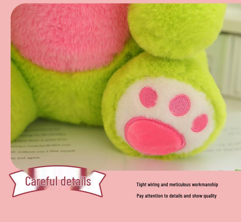 New Candy Color Teddy Bear Plush Toy: Cute Small Bear Doll Cushion for Bedtime Companion