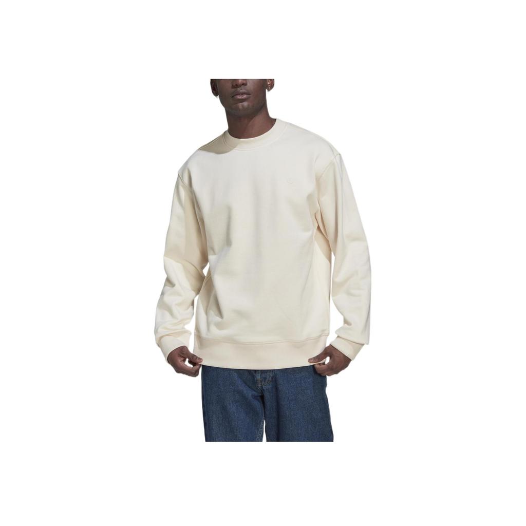 Adidas Solid Color Crewneck Sweatshirt Men Tops Light-Beige IC8080