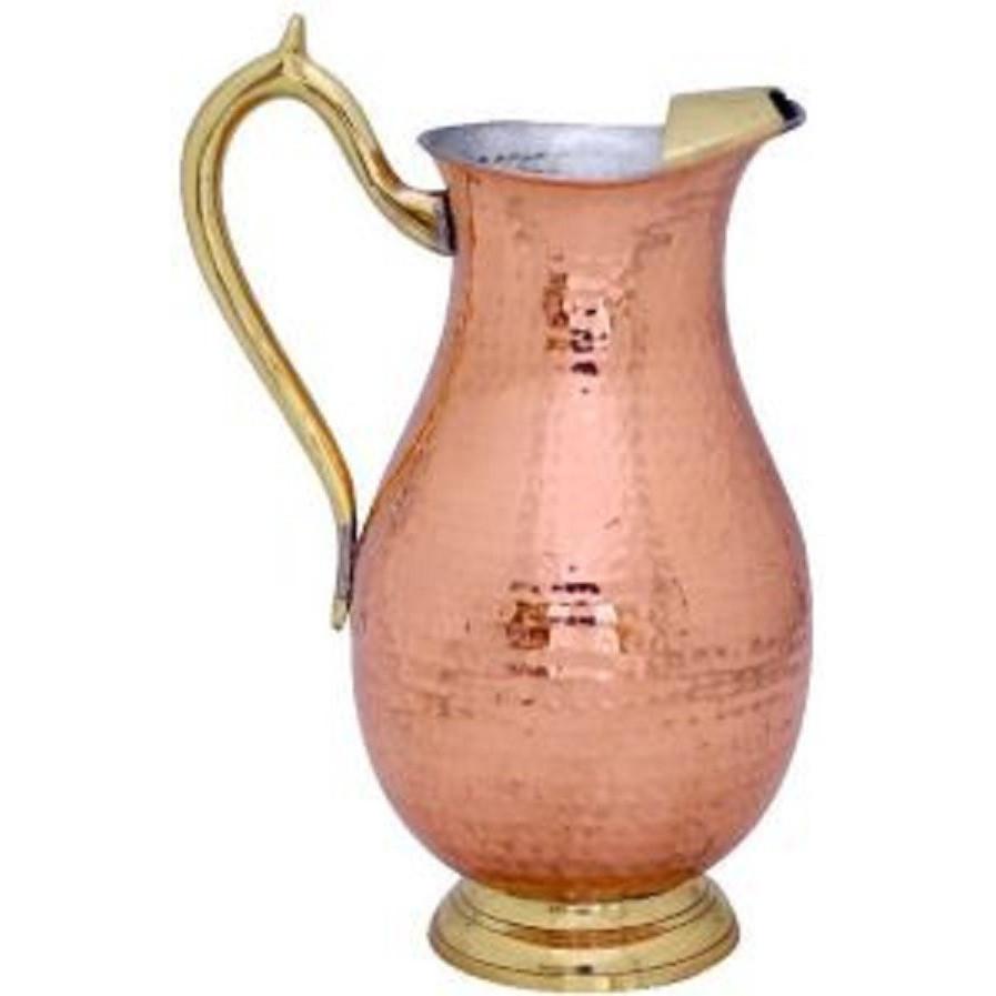 

@ Pure Copper Jug with Brass Handle For Water Drinks P144 Zr-2785-60%Off