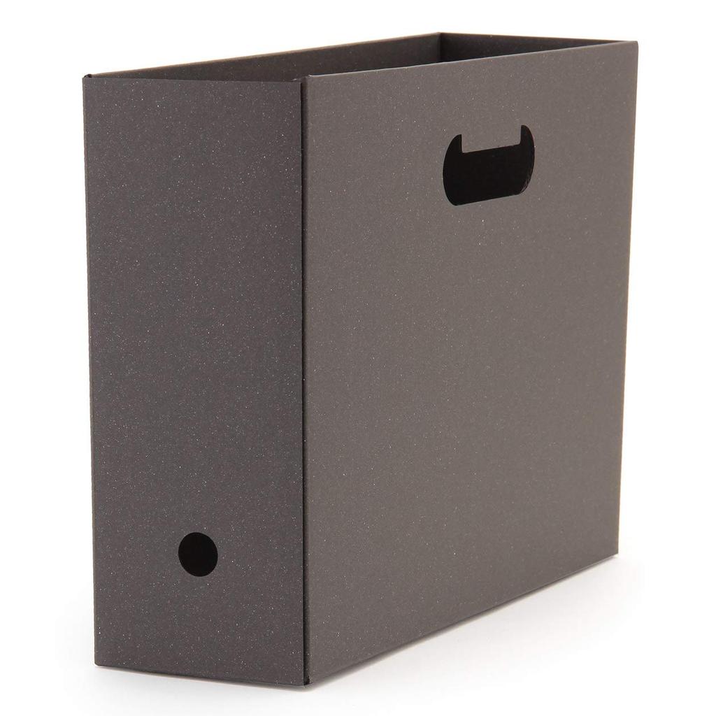 MUJI Assembly Cardboard File Set of A4 Dark 38708643 One-Touch Box, 5, Size, Gray,