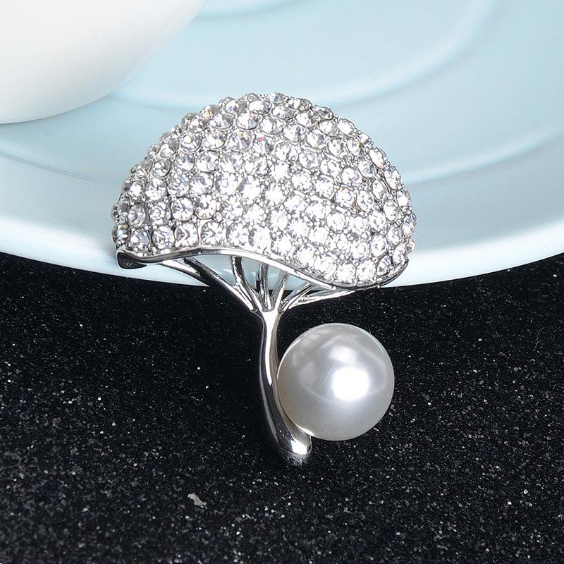 

Милая брошь в корейском стиле с грибом из страз и жемчуга для женщин белый