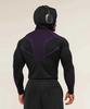 GYMSHARK Men's Onyx High Stretch Long Sleeve Hooded Fitness T-shirt