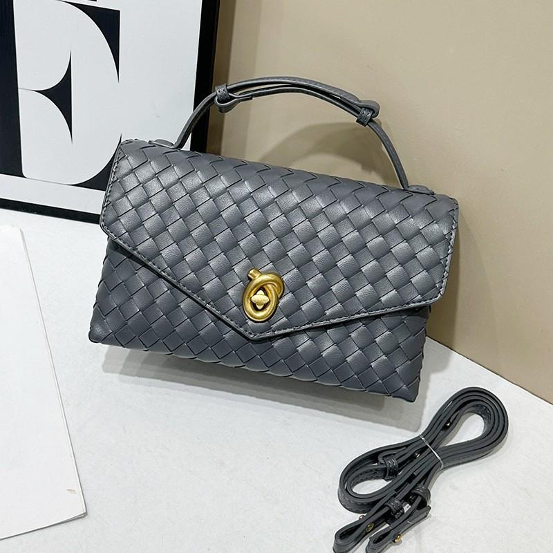 High-end Light Luxury Handbag Authentic Leather Hand-woven Bag 2025 Fashionable Cowhide Square