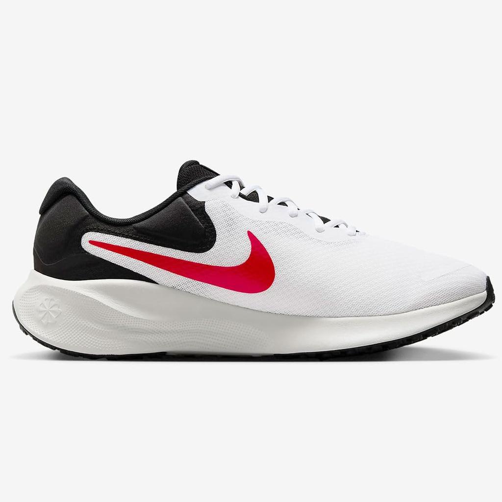 Nike Revolution 7 Size Size Sneakers, White/Black/Photodust/Fire Red, FB2207-102, 24.0cm (Japan), 8.5