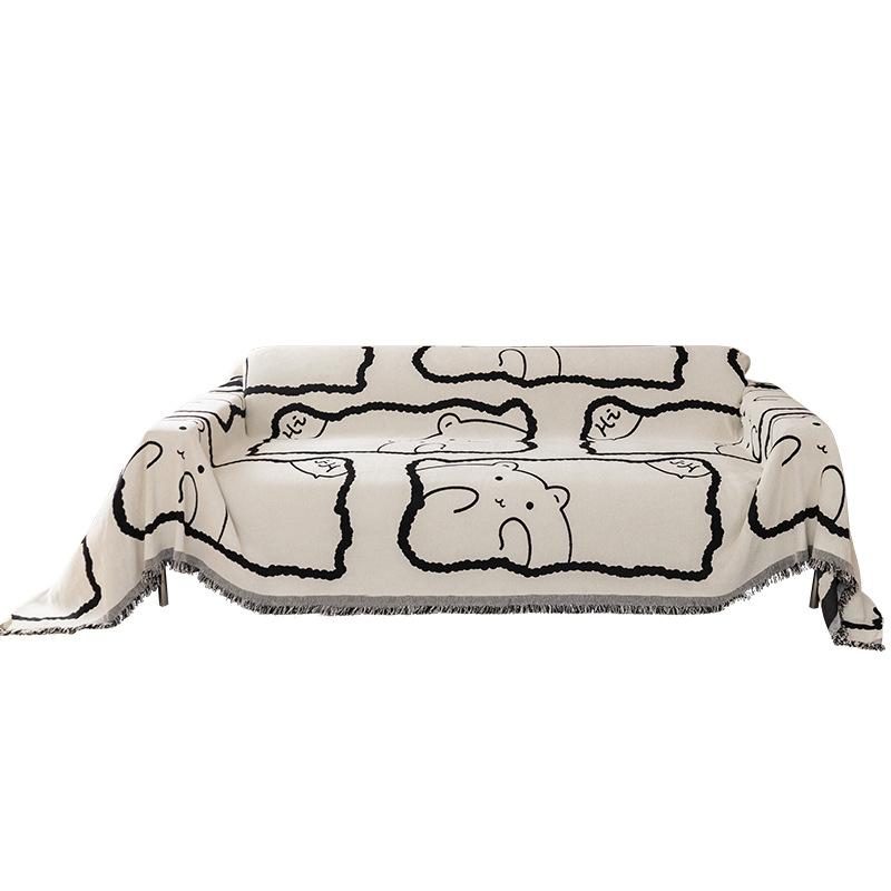 Chenille Cartoon Sofa Towel Cover, All-season Universal Anti Slip Sofa Cover, Anti Cat Scratch Cloth Cushion, New Model
