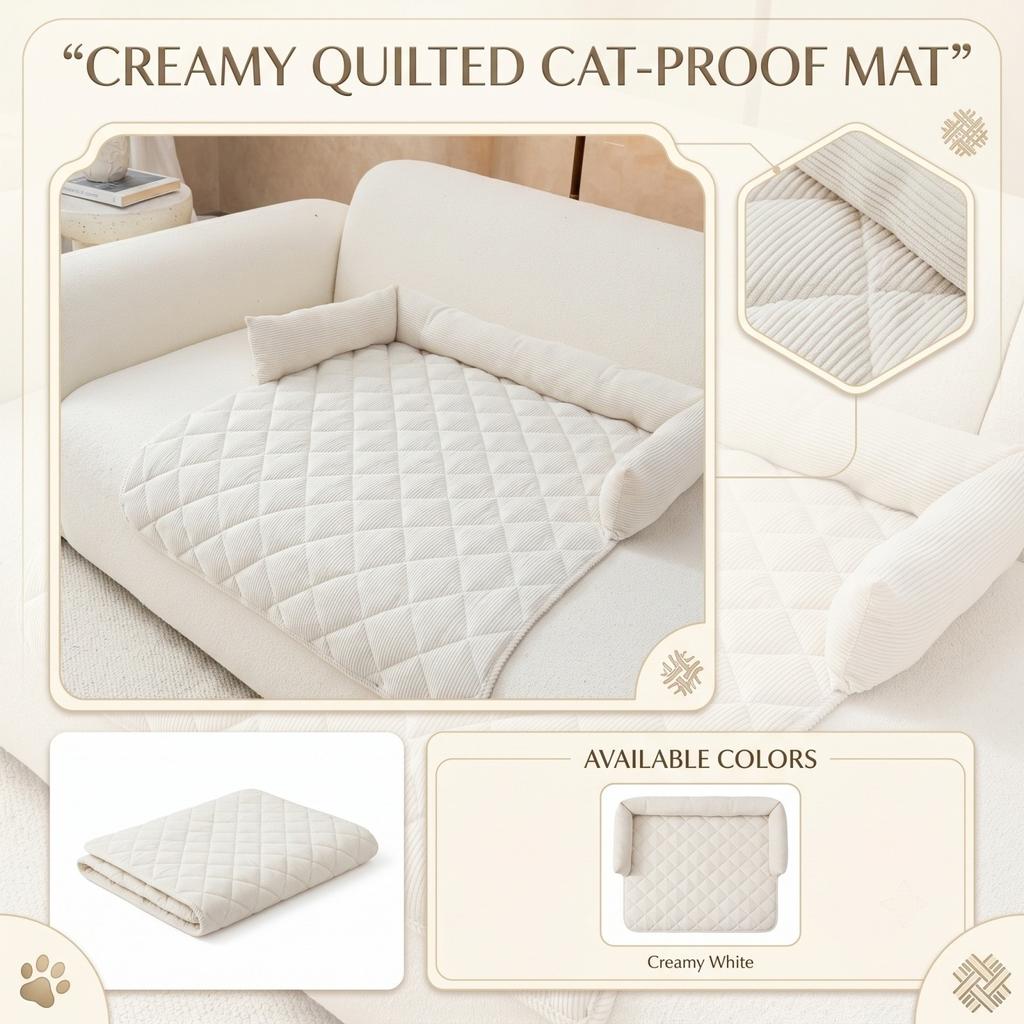 Corduroy Pet Pad with and Backrest for Dogs Cats