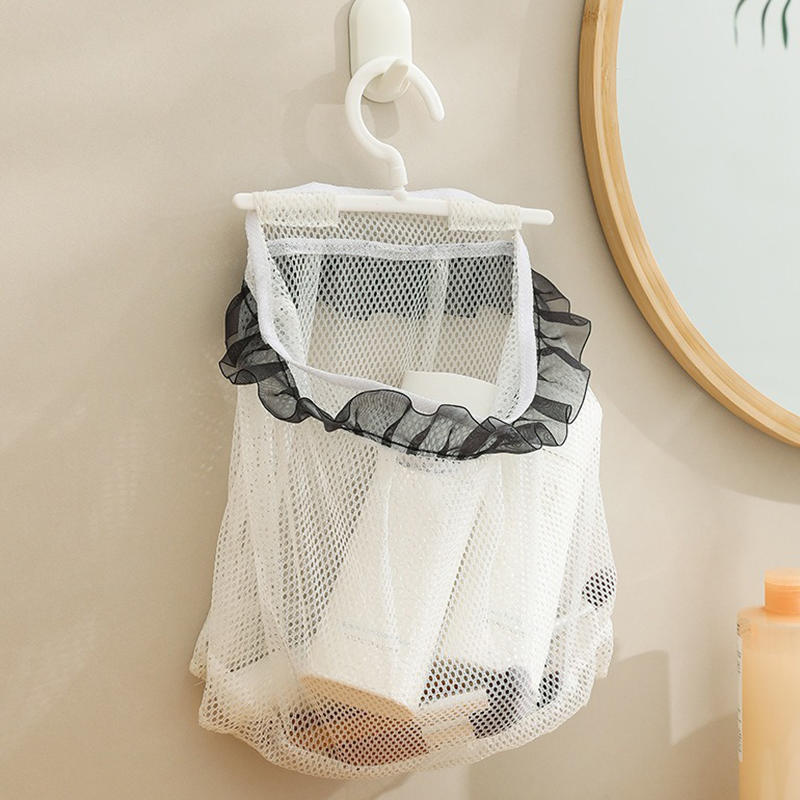 Wall Mounted Dirty Clothes Basket Foldable Mesh Laundry Bag For Bathroom Bedroom Household Storage Hanging Organizer Space Saving Hamper