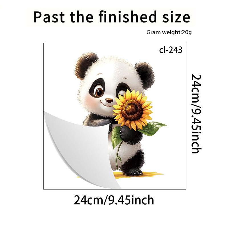 Cute Cartoon Panda Sunflower Toilet Wall Sticker Self-Adhesive Waterproof Removable Bathroom Home Decor Art