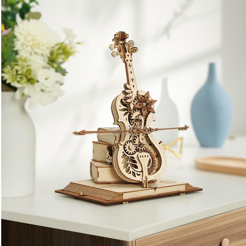 Tsukurun 3D Wood Puzzle Music Box Series Includes Japanese Instructions desu® (Magic Cello) -