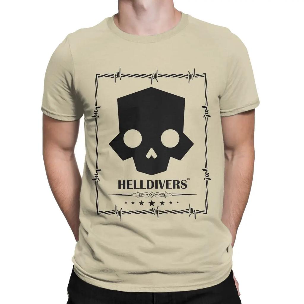 Awesome Helldivers Scifi Video Game T-Shirt Men Round Neck Cotton T Shirts Short Sleeve Tees Printing Tops