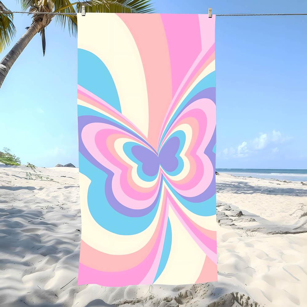 Macaron Sweet Wave Towel Beach Towel Oversized Super Absorbent Soft Swim Beachtowels For Men, Women