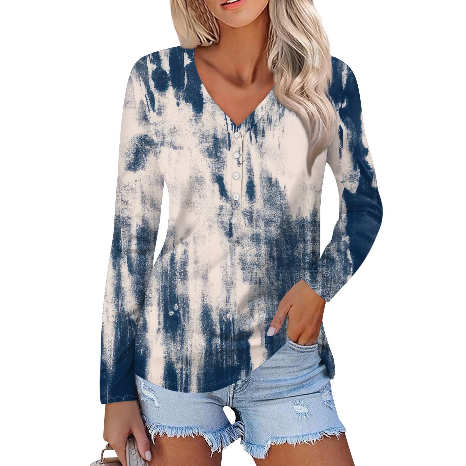 

Женский модный повседневный топ на пуговицах с длинным рукавом и цветочным принтом, v-образным вырезом и пуговицами XXL