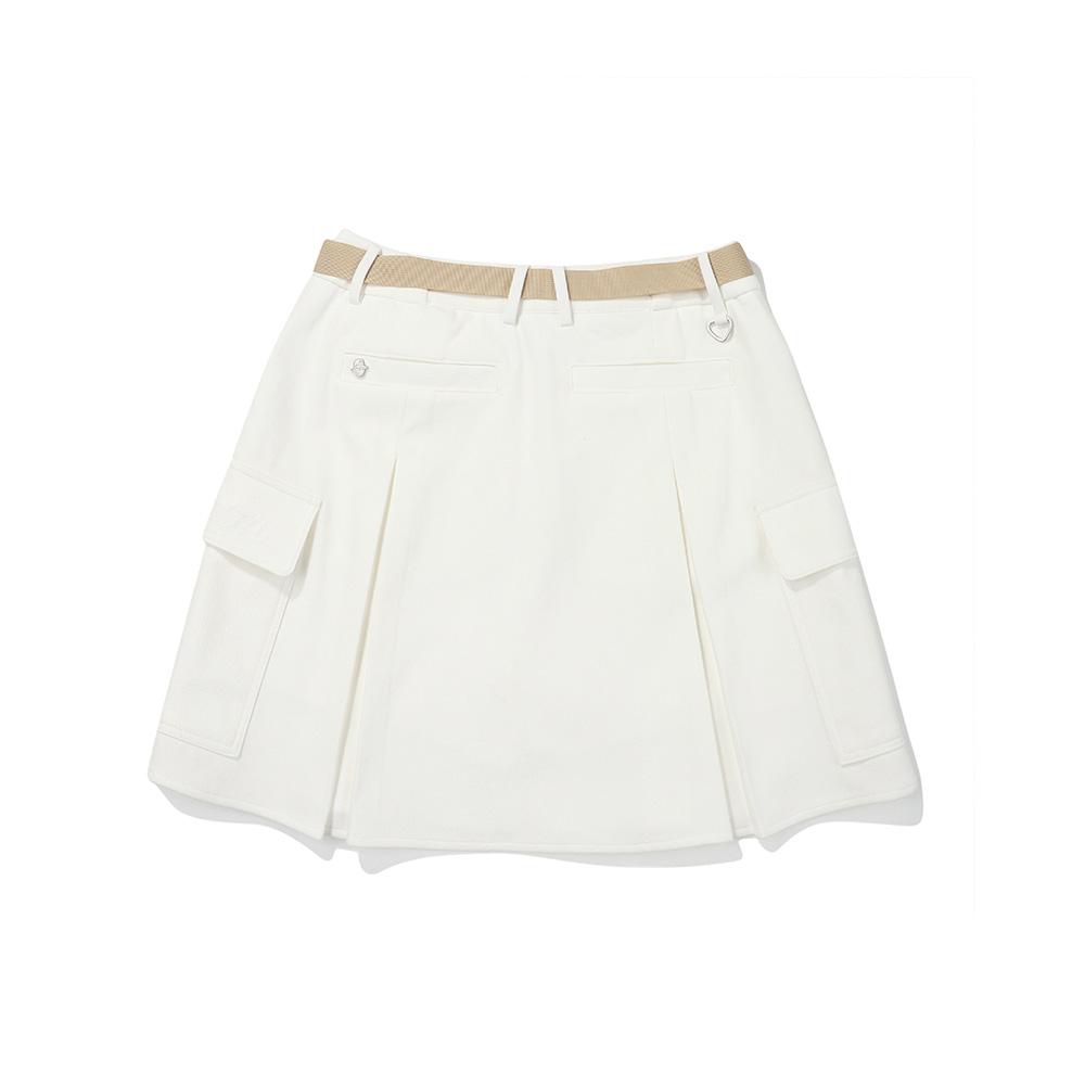 MALBON GOLF Cargo Pocket A-Line Skirt Ivory (Woman)