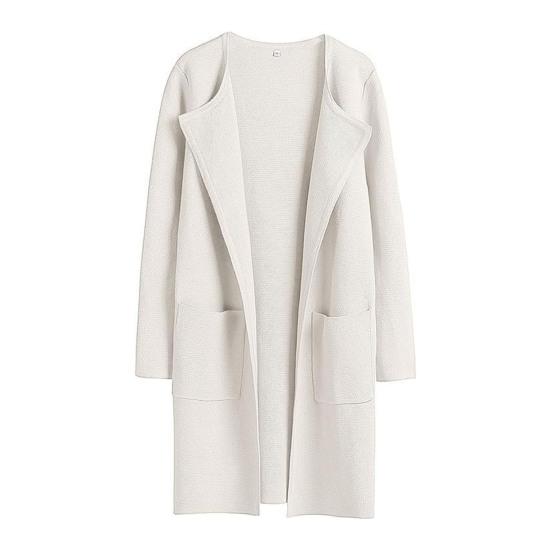 Cappotto da Donna Lunghezza Media Autunno Inverno Colletto Revers Elegante Tinta Unita Tasca Maniche Lunghe Casual Largo Spesso Caldo Giacca Capispalla da Donna