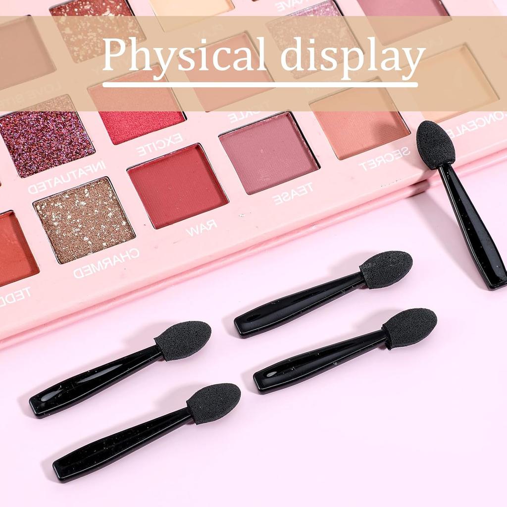 100 Pcs Black Eyeshadow Applicators, Disposable Mini Eyeshadow Brush Portable Travel Eye Shadow Applicator Sticks Multipurpose Eye Lips Makeup